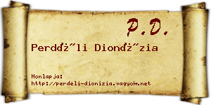 Perdéli Dionízia névjegykártya